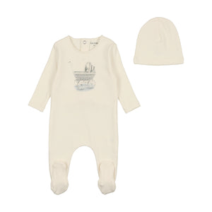 Baby Boy Layette Set | Center Print Carriage  | Snow White Boys | Bee and Dee