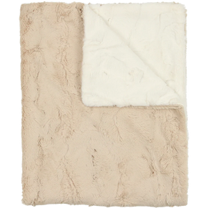 Baby Boy Blanket | Super Fluff | Beige & Natural Lux Fur | Peluche