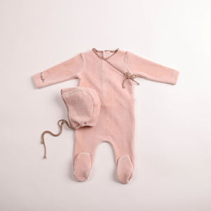 Baby Girl Footie + Hat | Classic Stitch Velour | Rose | Bee and Dee | AW26