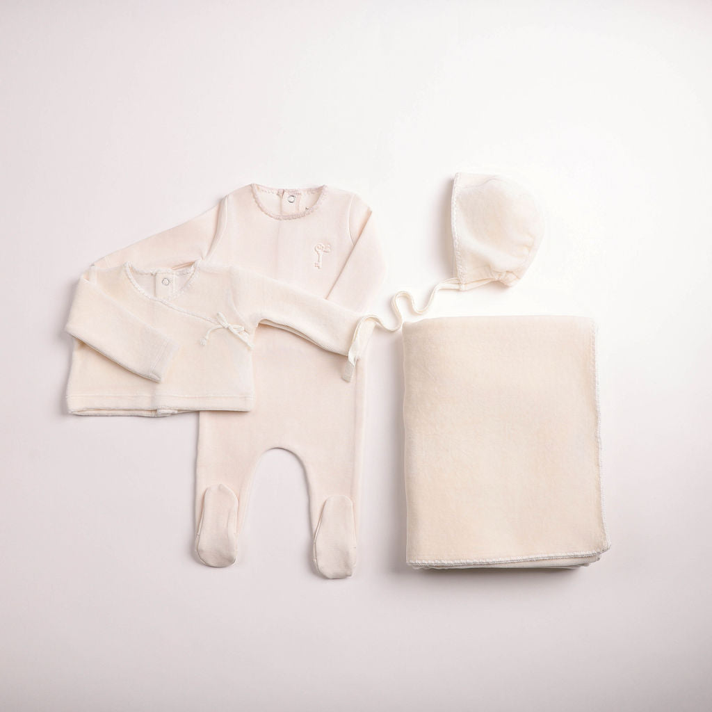 Baby Neutral Layette Set | Classic Stitch Wrap | Linen | Bee Dee | AW26