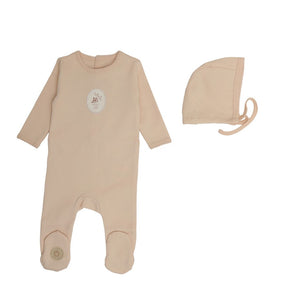 Baby Girl Footie + Hat | Cottage Comfort | Barely Pink | Mon Tresor | AW26