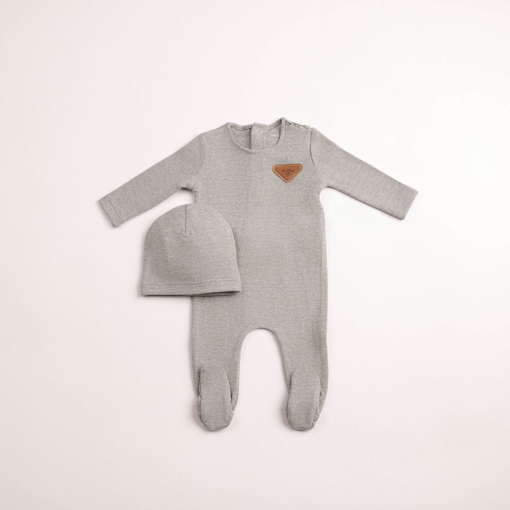 Baby Boy Footie + Hat | Cozy Cotton Collection | Fern | Bee and Dee | AW26