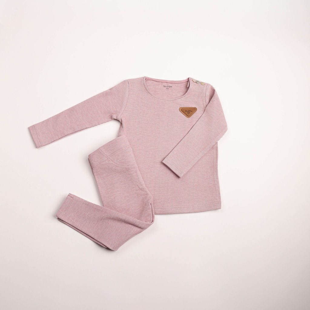 Baby Girl 2 Piece Outfit | Cozy Cotton Collection Loungewear | Cranberry | Bee and Dee | AW26