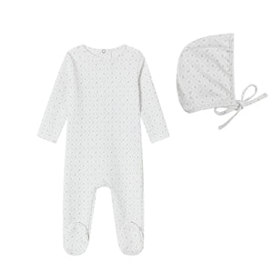 Baby Boy Footie + Hat | Geometrical Printed | White | Minilabel | AW26