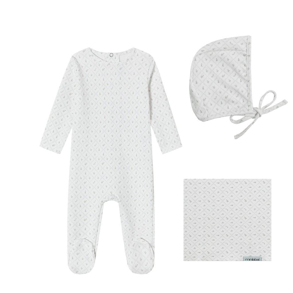 Baby Boy Layette Set | Geometrical Printed | White | Minilabel | AW26