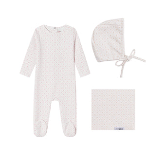 Baby Girl Layette Set | Geometrical Printed | White | Minilabel | AW26