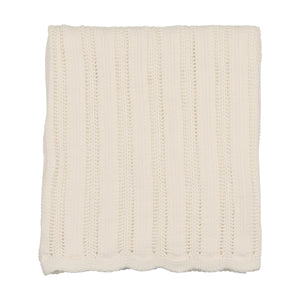 Baby Girl Sweater Blanket Set | Crochette Velour Blanket Set | Chalk White | Bee and Dee | AW25