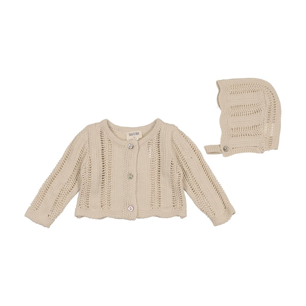 Baby Boy Sweater Blanket Set | Crochette Velour Blanket Set | Coffee| Bee and Dee | AW25