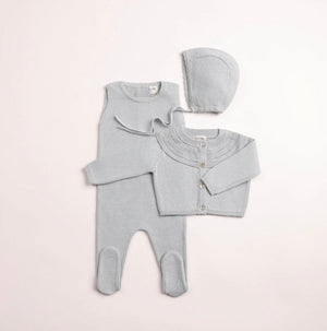 Baby Boy 2 Piece Outfit | Little Loom Knit | Baby Blue | Bee and Dee | AW26