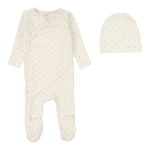 Baby Boy Footie Set | Dotted | Cream/Blue | Lil Legs | Aw25