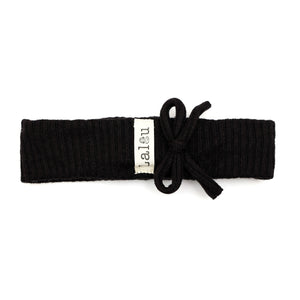 Baby Headband | Knit - Bow On Side | Black | Lalou Aw23
