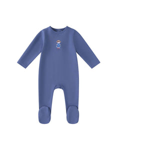 Baby Boy Footie | Fisherman | Denim Blue | Minilabel | SS26