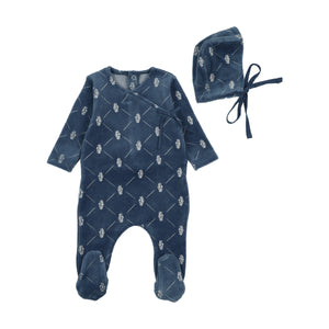 Baby Boy Footie + Hat | Diamond Cone | Blue Sea | Bee and Dee | AW25