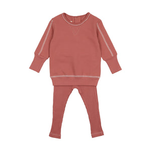 Baby Girl 2 Piece Outfit | Double Contrast Ensemble | Withered Rose | Mon Tresor | AW23