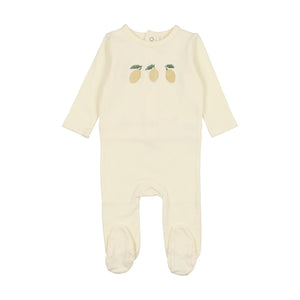 Baby Boy Layette Set | Embroidered Fruit | Ivory Lemon | Lil Legs