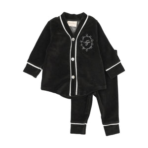 Baby Boy 2 Piece Outfit | Emblem Lounge Set | Black | Mon Tresor | AW26