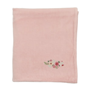 Baby Girl Layette Set | Embroidered Flowers Velour | Creme Pink | Bee and Dee