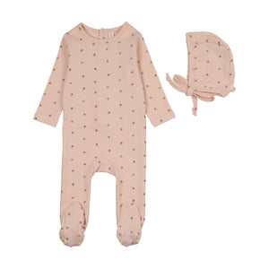 Baby Girl Footie + Hat | Bitsy Floral | Pale Pink | Lil Legs | AW26
