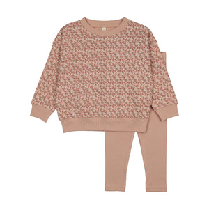 Baby Girl Toddler Set | Dahlia Vines | Dusty Pink | Lil Legs | AW26