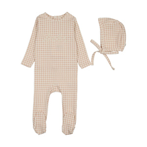 Baby Girl Footie + Hat | Gingham Bebe | Pale Pink | Lil Legs | AW26