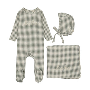 Baby Boy Layette Set | Gingham Bebe | Pale Blue | Lil Legs | AW26