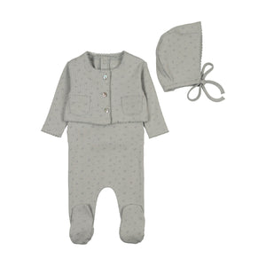 Baby Boy Footie + Cardigan Set | Floral Print | Meadow Mist | Bee and Dee | SS26