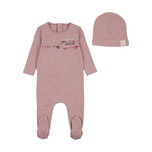 Baby Girl Footie + Hat | Flower Truck | Old Rose | Bee and Dee | SS26