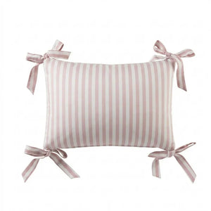 DH Block Stripe Pillow with Bows | Pink | Domani Bebe