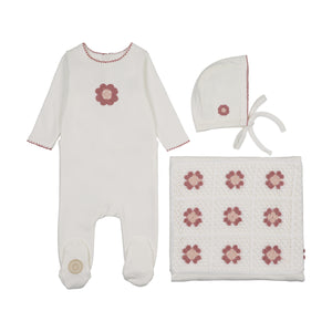Baby Girl Layette Set | Geo-Floral | Ivory & Rose | Mon Tresor | AW25