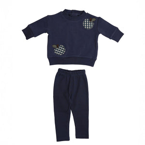 Baby Boy 2 Piece Outfit | Gingham Grove  Ensemble | Dark Blue | Mon Tresor | AW26
