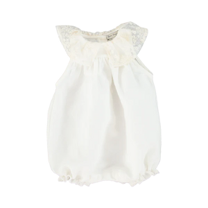 Baby Girl Romper + Hat | Grace | Antique White | Bebe Organic