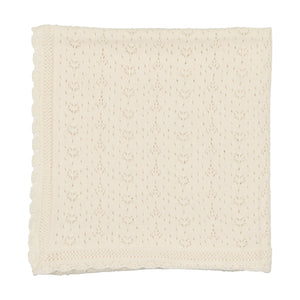 Baby Girl Blanket | Heart Knit | Cream | Lil Legs