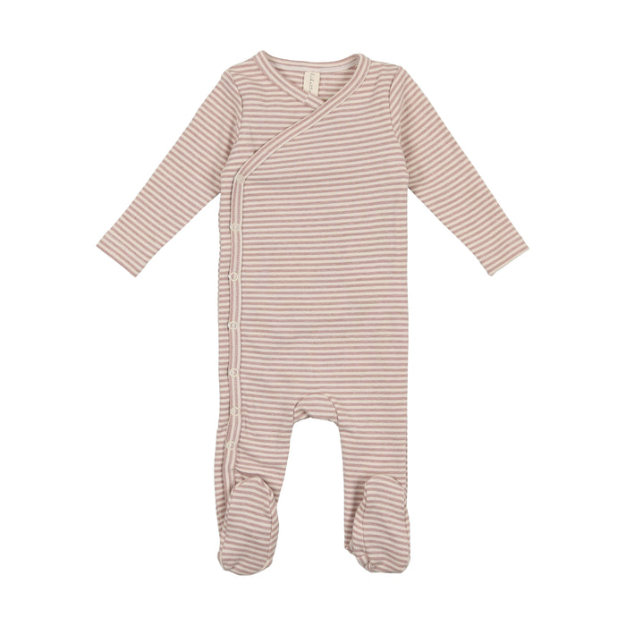 Baby Girl Footie + Hat | Heather Stripe | Lilac | Lil Legs | AW23