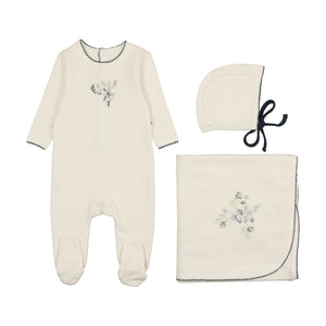 Baby Boy Layette Set | Heirloom Berry | Ivory & Blue | Mon Tresor | SS25