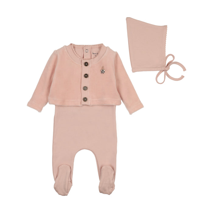 Baby Girl Footie + Hat | How Charming | Sand Pink | Bee and Dee | AW25