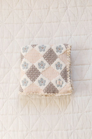 Baby Girl Blanket | Prairie Quilt | Blush/Chambray | New Grain | AW26