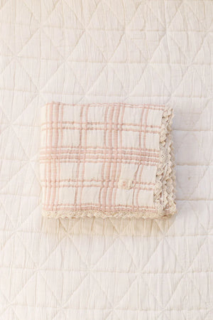 Baby Girl Blanket | French Plaid Quilt | Petal | New Grain | AW26