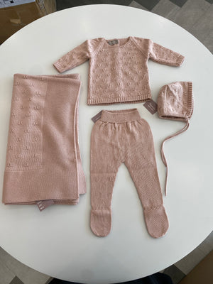Baby Girl Knit Blanket | Sweet Stitch | Knit | Rose | Carmina