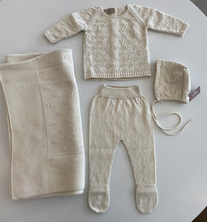 Baby Neutral Knit Blanket | Sweet Stitch | Butter | Carmina