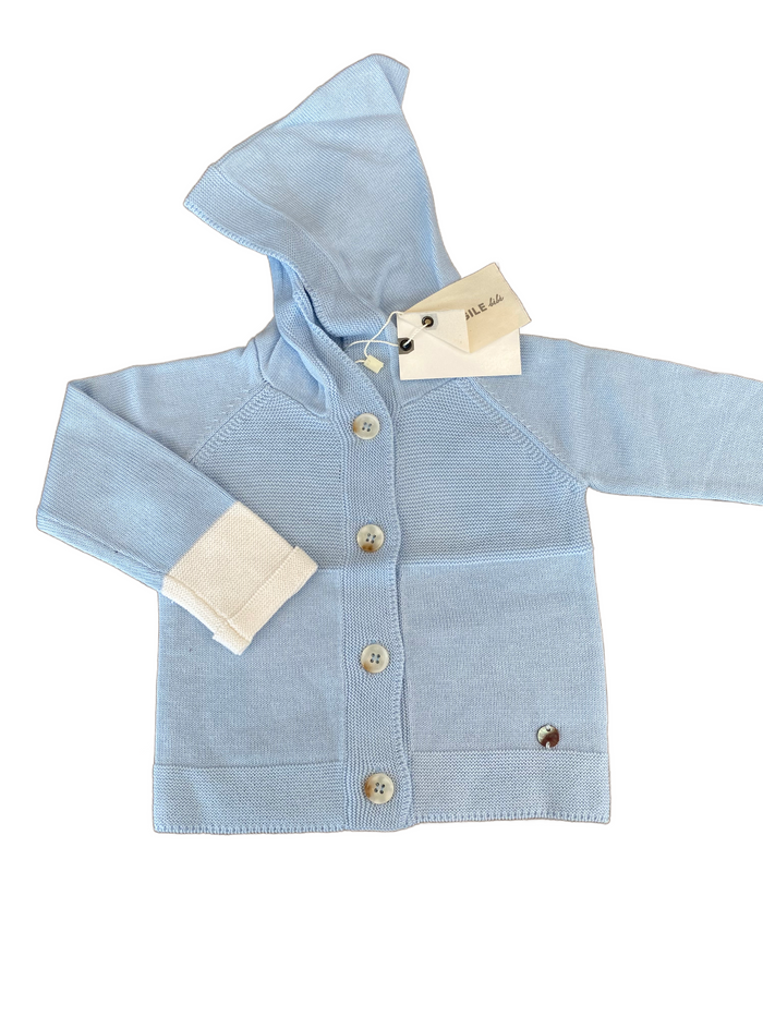 Baby Boy Hooded Cardigan | Baby Blue | Fragile