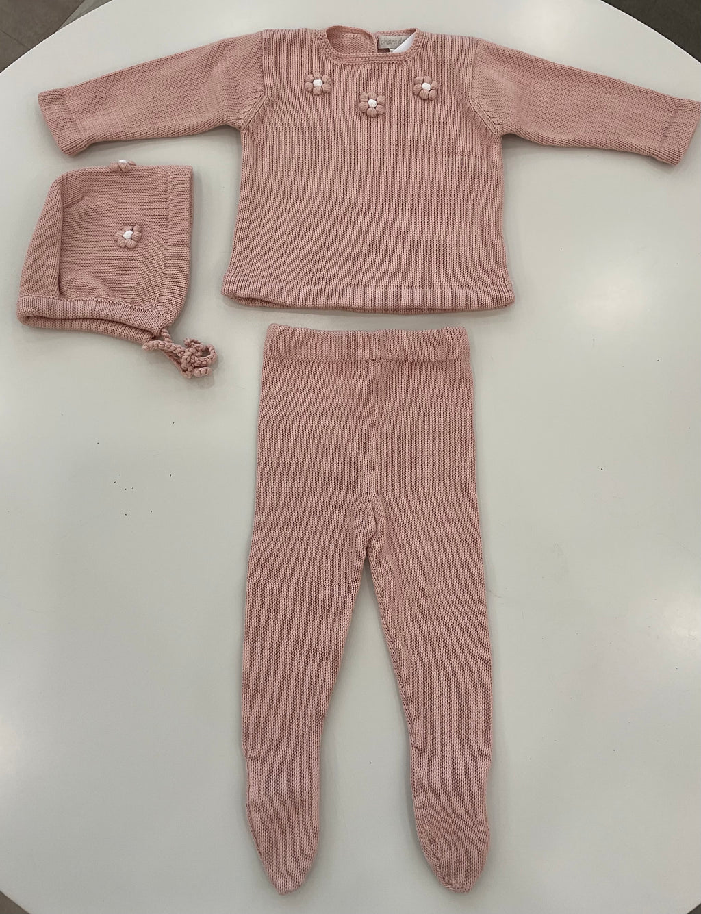 Baby Girl Knit Set | Rose With Emroidered Roses | Chant De Joie | AW26