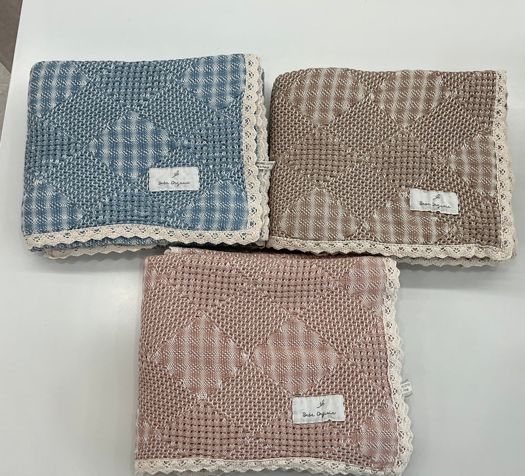 Baby Girl Blanket | Plaid Blanket | Pink Patchwork | Bebe Organic | AW26