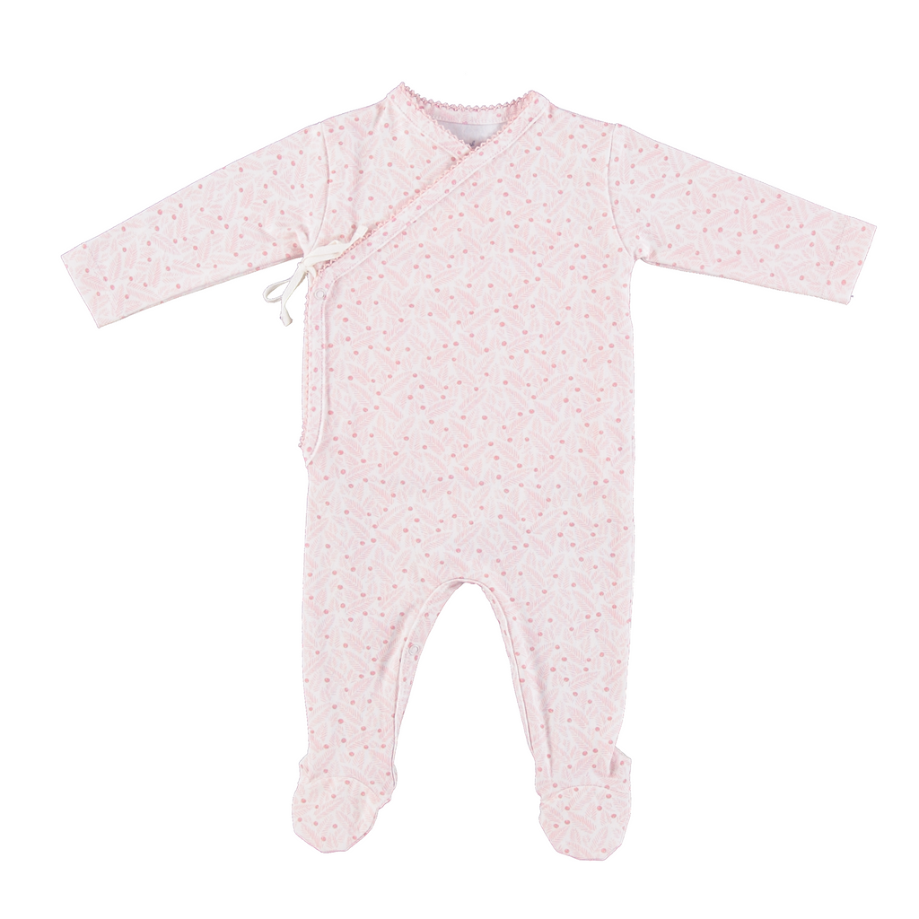 Baby Girl Layette Set | Idra Wrap | Pink Leaves | Bebe Organic | AW26
