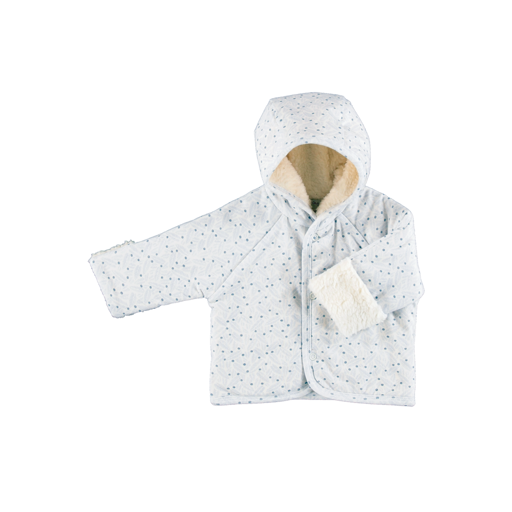 Baby Boy Jacket + Hat | Iver | Blue Leaves | Bebe Organic | AW26