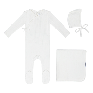 Baby Boy Layette Set | Circle Wrapover Pointelle | Sea Blue | Minilabel | SS26