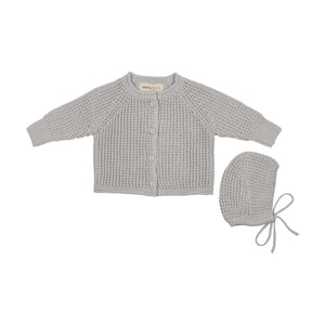 Baby Boy Jacket Set | Knit | Gray Dawn | Mema Knits | SS26