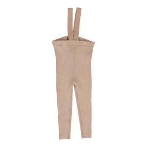 Baby Girl Leggings | Knit Long Suspender Leggings  | Dusty Pink | Lil Legs | Aw25