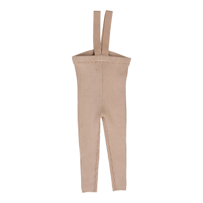 Baby Girl Leggings | Knit Long Suspender Leggings  | Dusty Pink | Lil Legs | Aw25