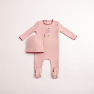 Baby Girl Footie + Hat | Kids in Sketch Sweatshirt | Caramel | Bee and Dee | AW26