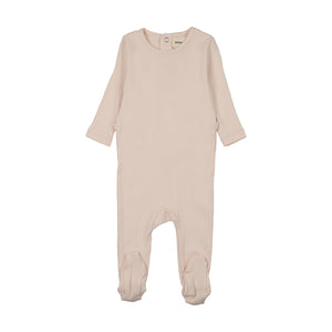 Baby Girl Footie | Ribbed Base | Baby Blush | Mema Knits | AW26